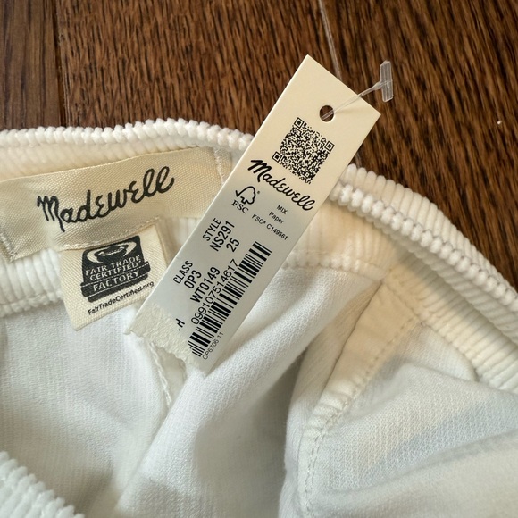 Madewell NWT The Emmett Wide Leg Pant in Corduroy. Welt Pocket Edition Size 25 - Picture 8 of 16